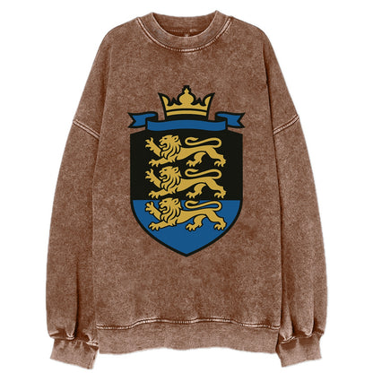 Estonia Royal Logo  - Vintage Sweatshirt - Brown