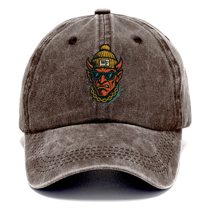 Winston-Salem Demon wearing Wake Forest beanie with WF patch - Classic Cap - Brown