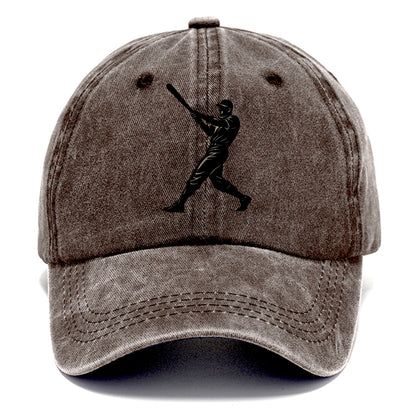 Baseball batter in full swing - Classic Cap - Brown