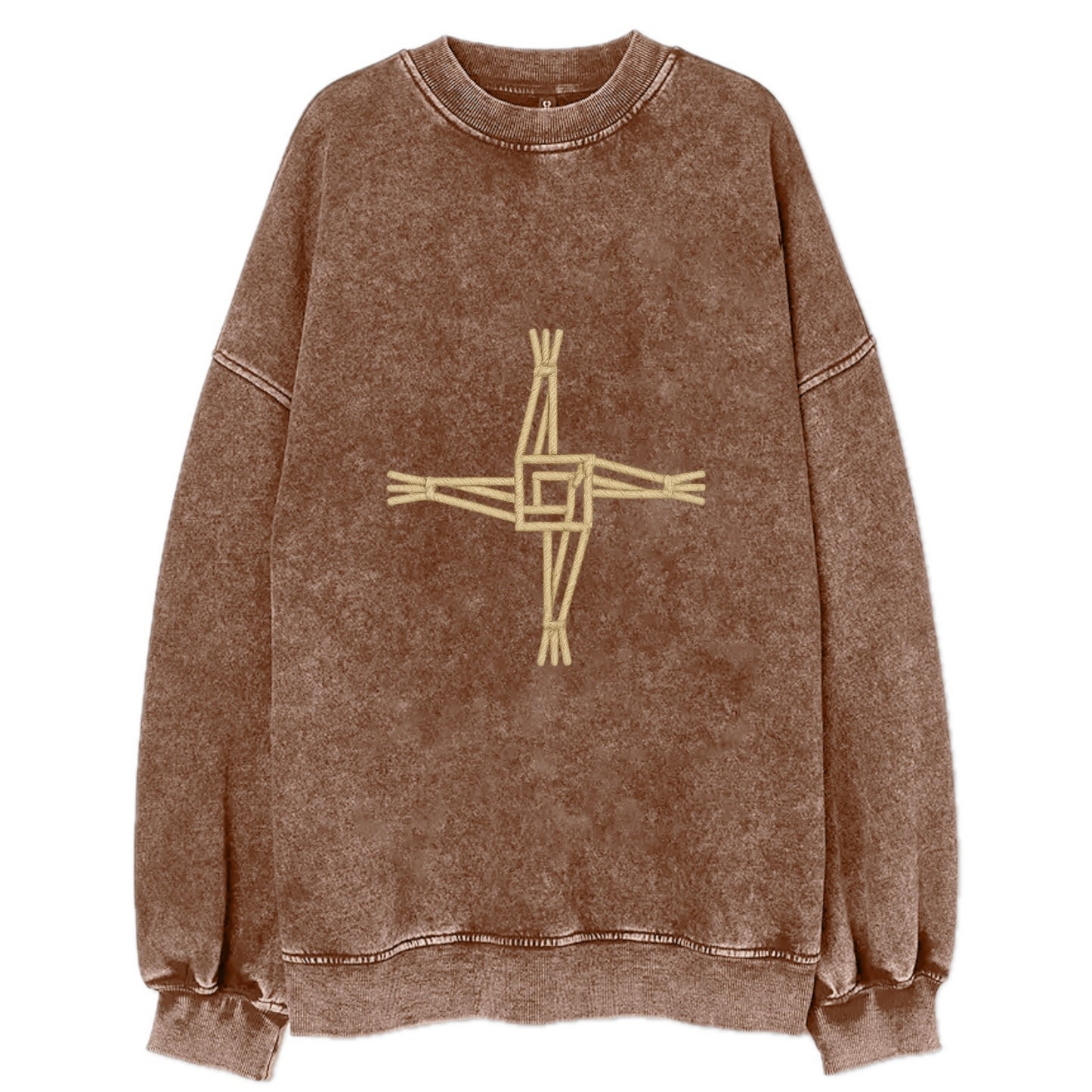 Saint Brigid's Cross  - Vintage Sweatshirt - Brown