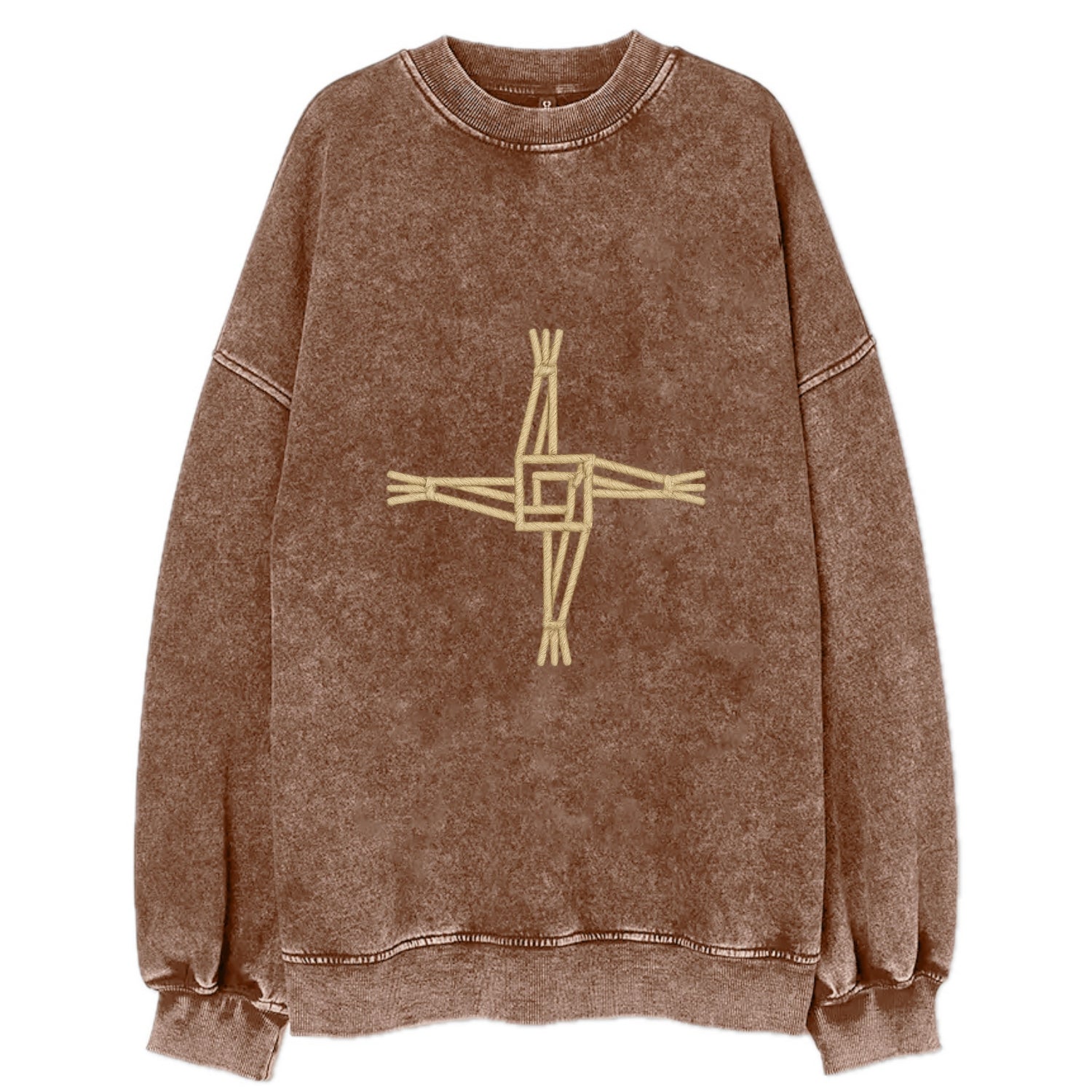 Saint Brigid's Cross  - Vintage Sweatshirt - Brown