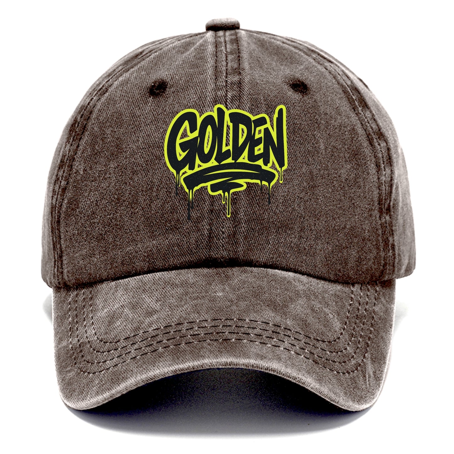 Bold typography design - "GOLDEN" - precious, valuable, excellent - Classic Cap - Brown