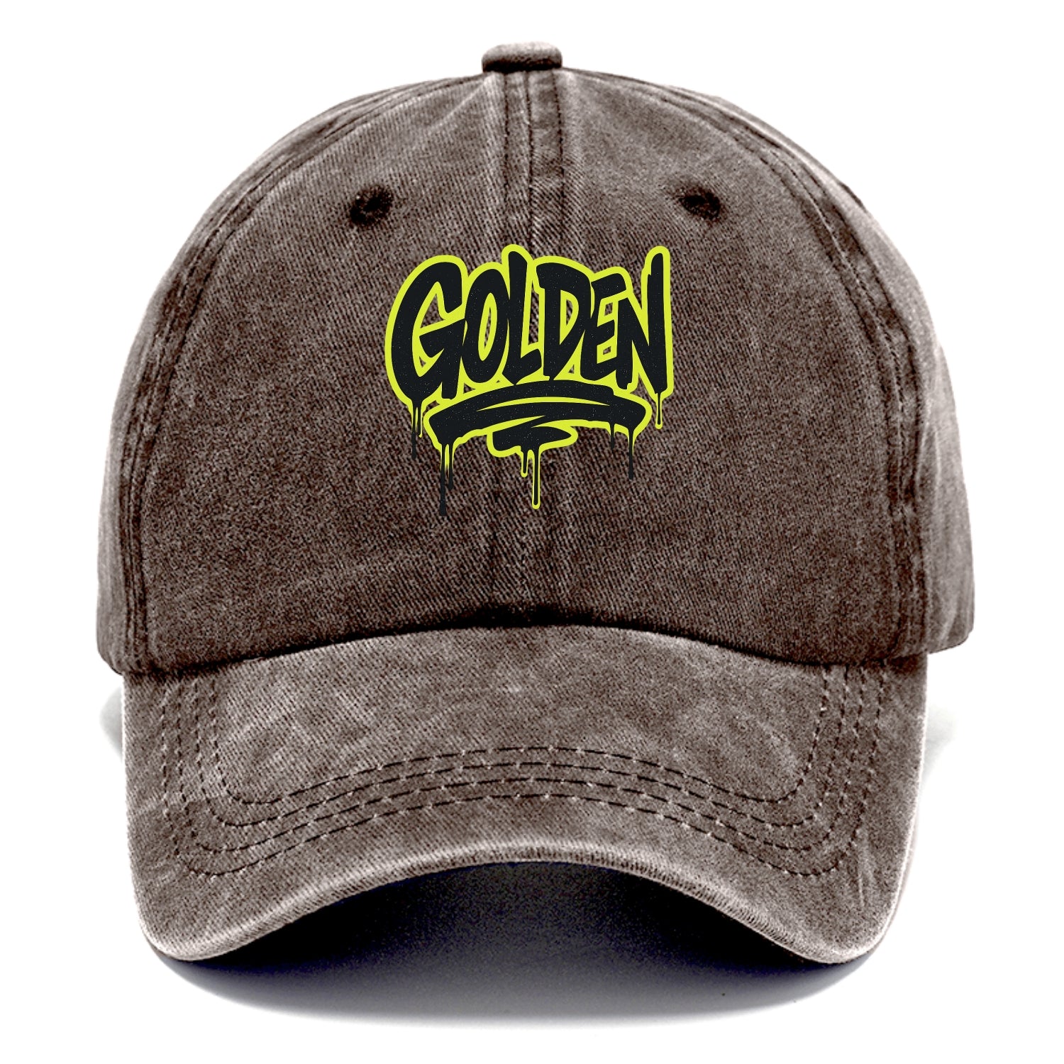 Bold typography design - "GOLDEN" - precious, valuable, excellent - Classic Cap - Brown