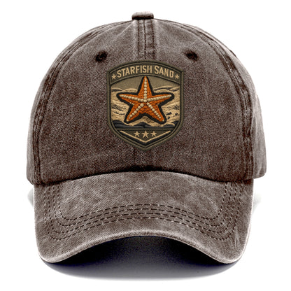 STARFISH SAND - sea star in orange and tan , beachcomber - Classic Cap - Brown