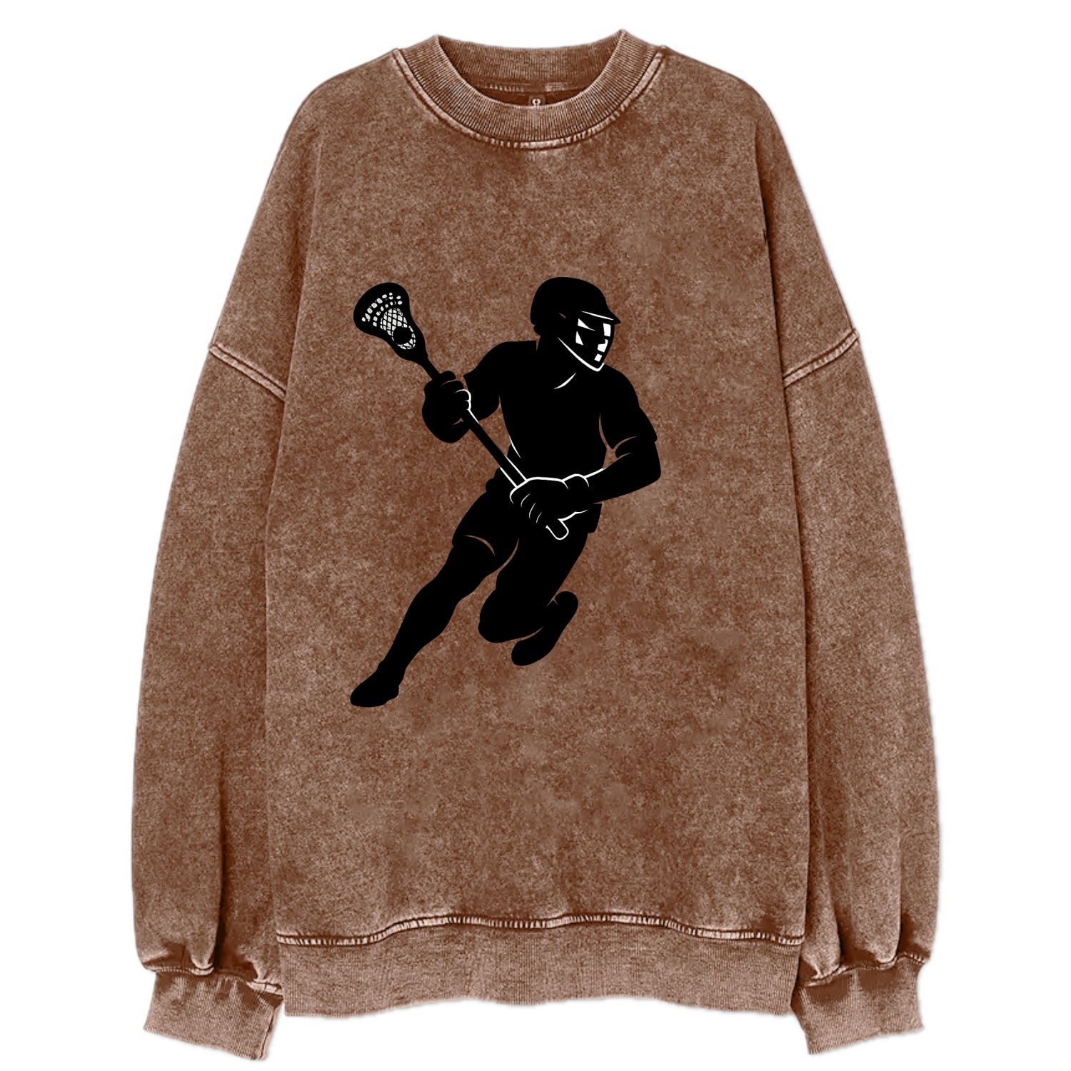 Lacrosse player cradling stick - Vintage Sweatshirt - Brown