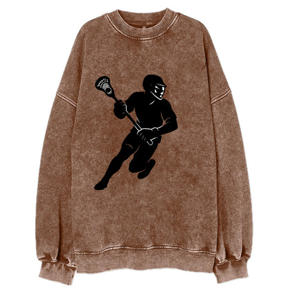 Lacrosse player cradling stick - Vintage Sweatshirt - Brown