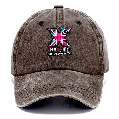 X YEARS | Roman numeral X massive | Union Jack fill pattern | Bold statement design | - Classic Cap - Brown