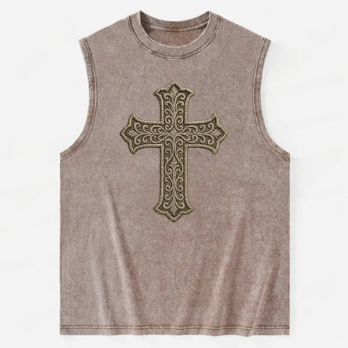 Filigree Cross  - Vintage Washed Tank
