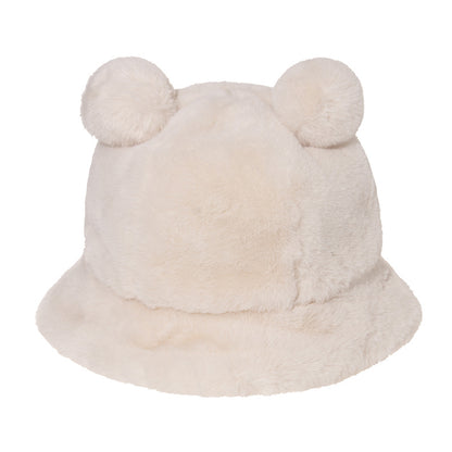 Cozy Bear Ear Plush Bucket Hat