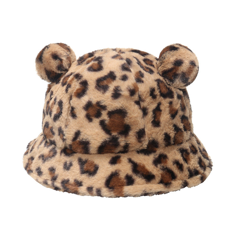 Cozy Bear Ear Plush Bucket Hat