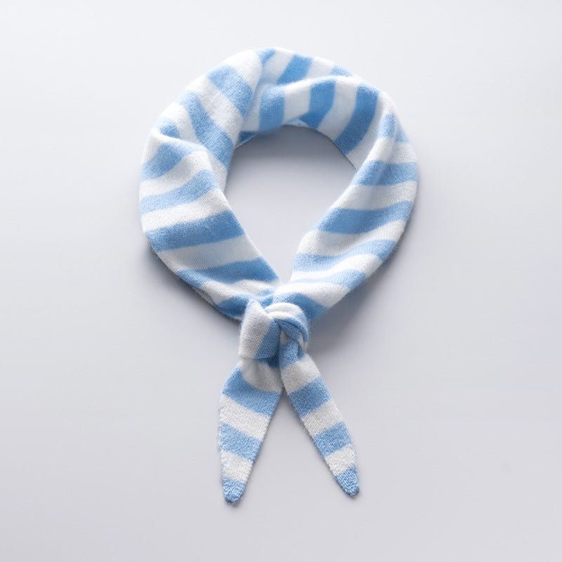 Cozy Cashmere Blend Striped Triangle Scarf