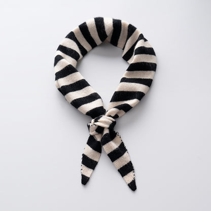 Cozy Cashmere Blend Striped Triangle Scarf