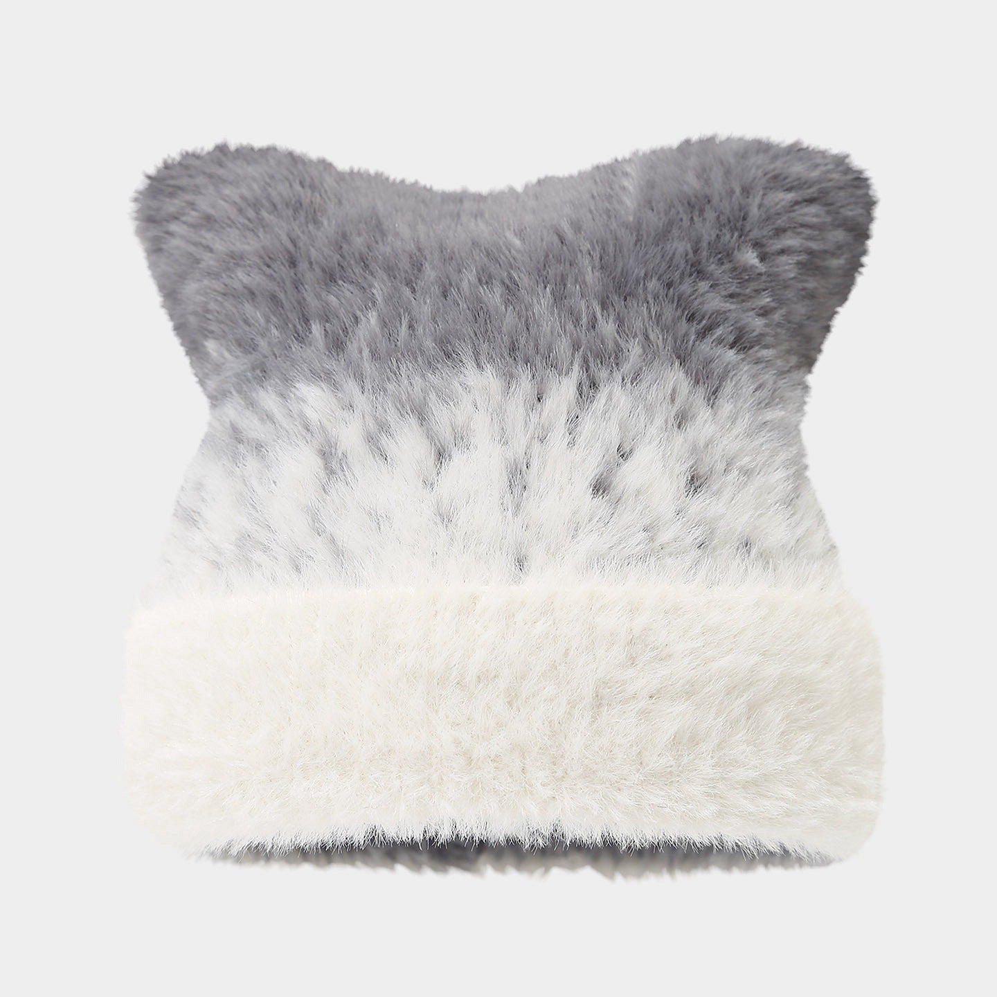 Cute Cat Ear Gradient Beanie - Cozy Knit Hat for Women