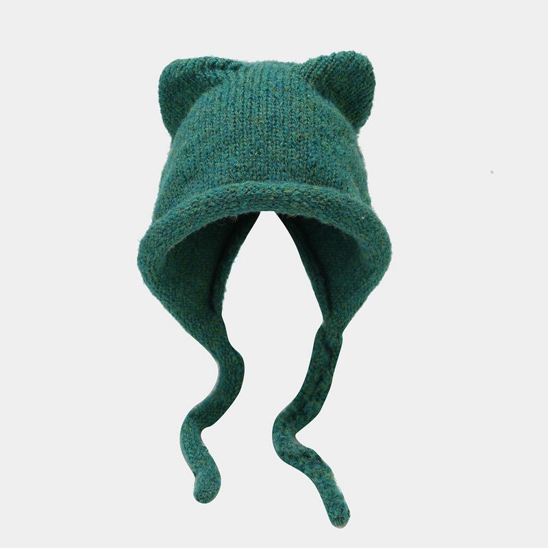 Cute Cat Ear Knit Beanie - Cozy Winter Hat