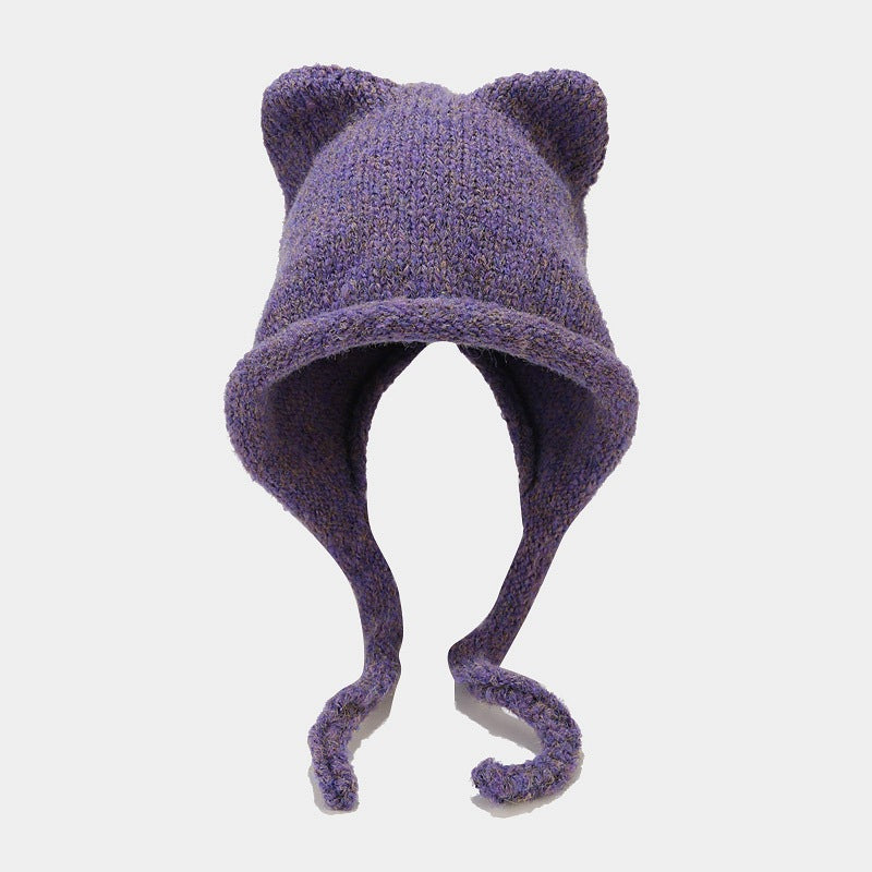 Cute Cat Ear Knit Beanie - Cozy Winter Hat