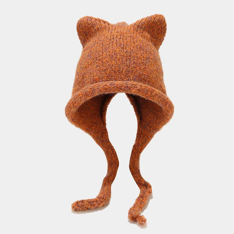 Cute Cat Ear Knit Beanie - Cozy Winter Hat