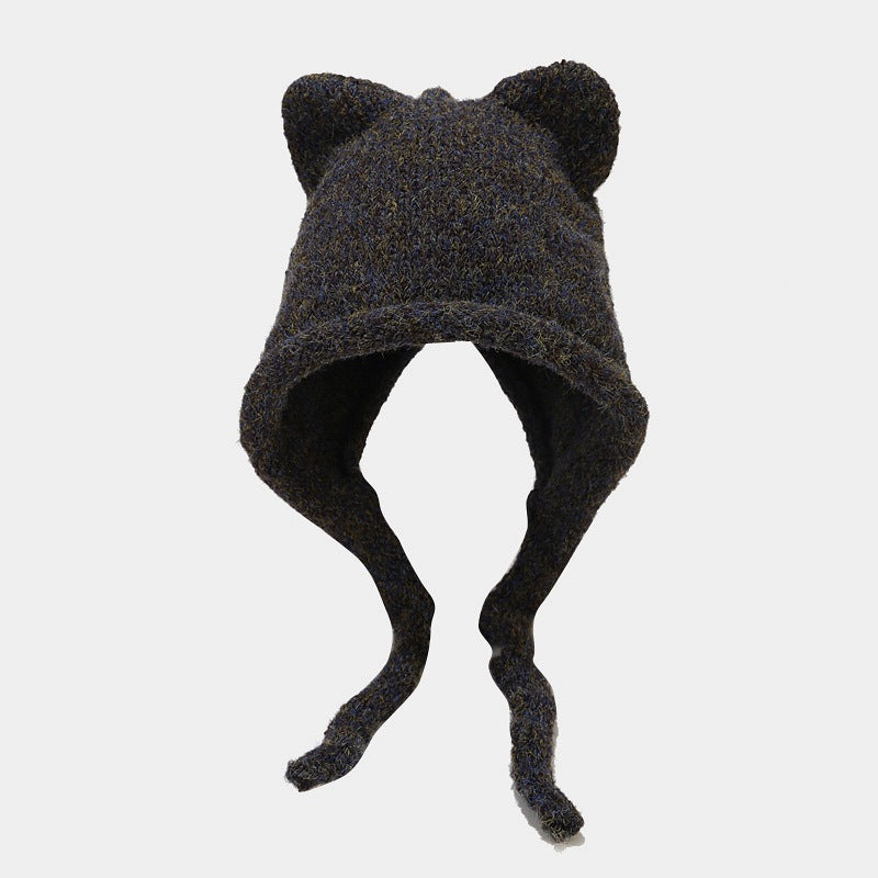 Cute Cat Ear Knit Beanie - Cozy Winter Hat