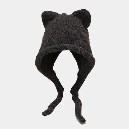 Cute Cat Ear Knit Beanie - Cozy Winter Hat