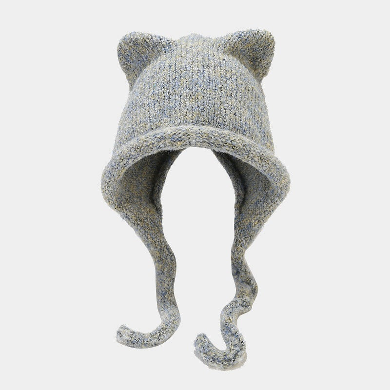 Cute Cat Ear Knit Beanie - Cozy Winter Hat