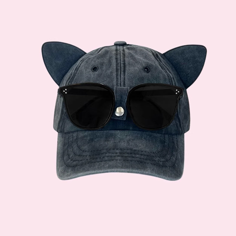 Cute Cat Ear Pilot Cap - Street Style Baseball Hat