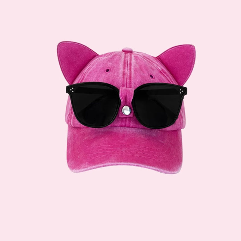 Cute Cat Ear Pilot Cap - Street Style Baseball Hat