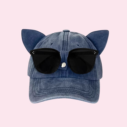 Cute Cat Ear Pilot Cap - Street Style Baseball Hat