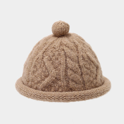 Cozy Cable Knit Beanie with Pom - Japanese Style