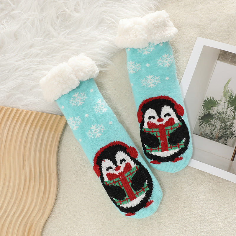 Cozy Christmas Plush Slipper Socks for Women