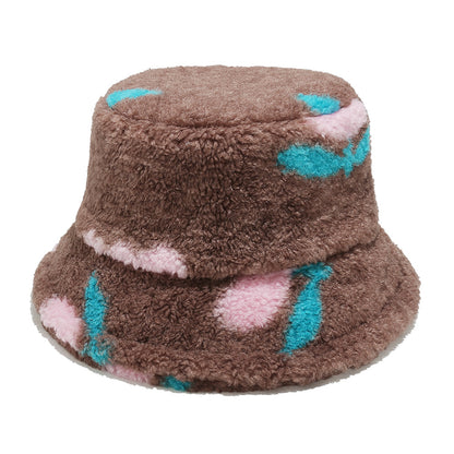 Cozy Floral Fleece Bucket Hat - Winter Warmth