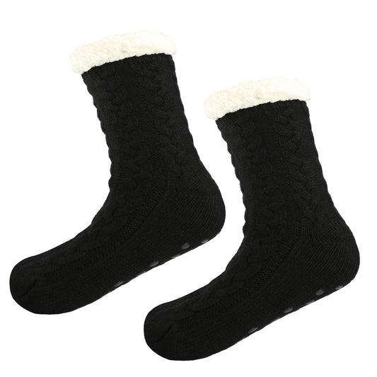 Cozy Fleece-Lined Grip Socks for Winter Comfort