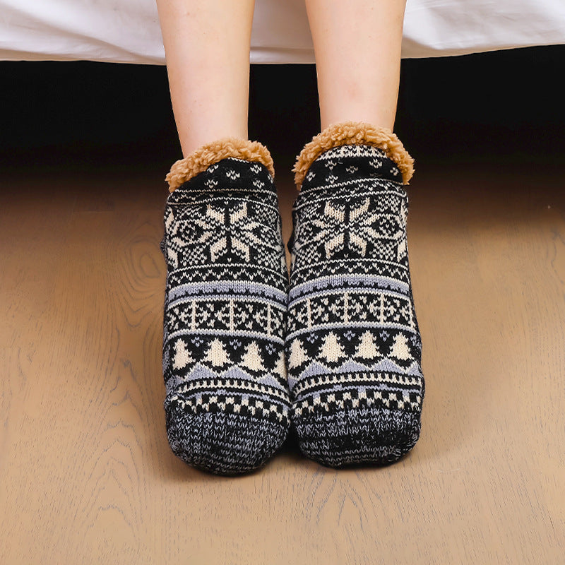 Cozy Fleece-Lined Knit Slipper Socks for Men