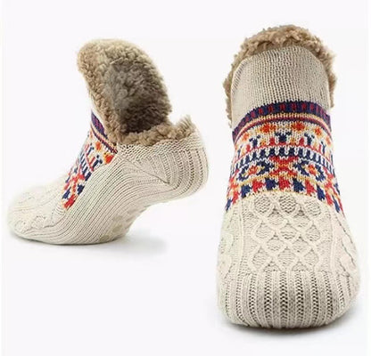 Cozy Fleece-Lined Knit Slipper Socks for Men