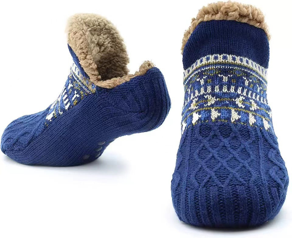 Cozy Fleece-Lined Knit Slipper Socks for Men