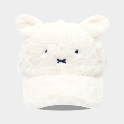 Cute Faux Rabbit Fur Baseball Cap with Ears