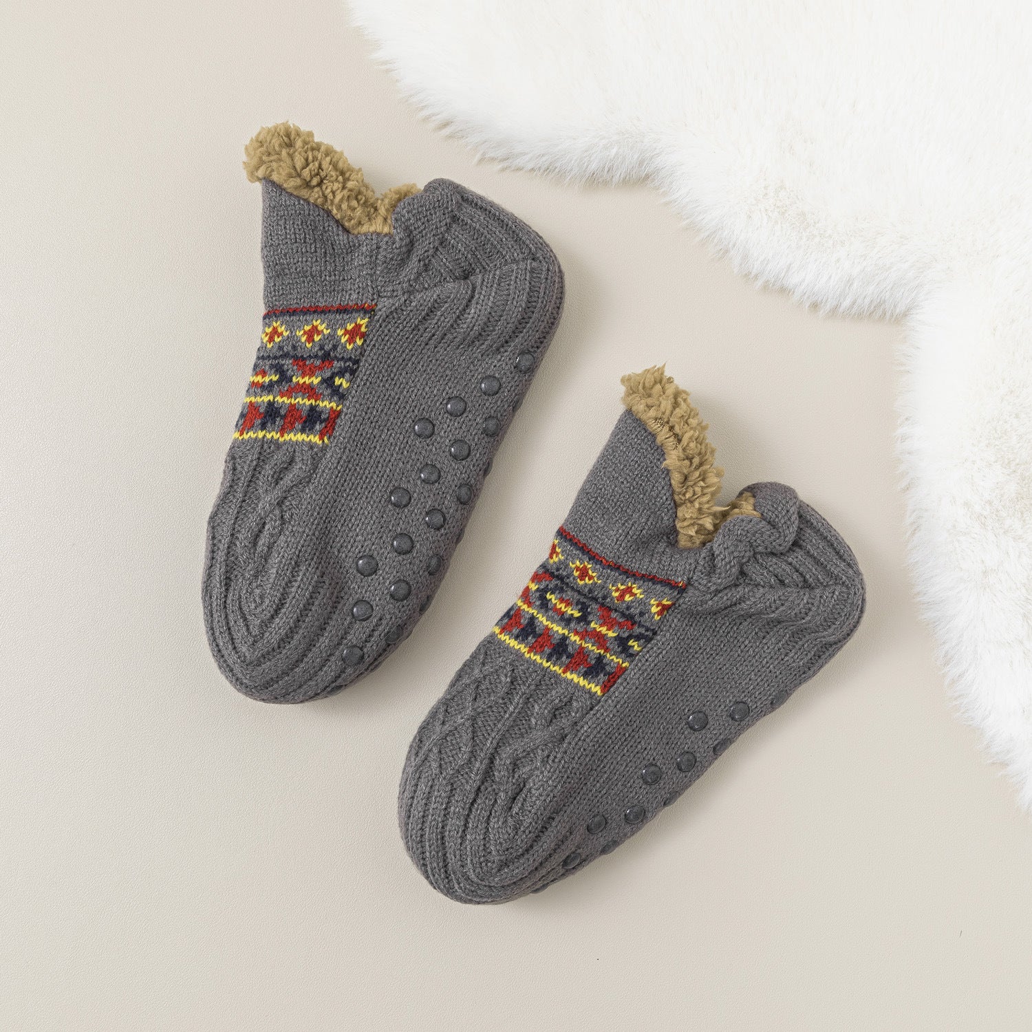Cozy Fleece-Lined Winter Floor Socks for Women