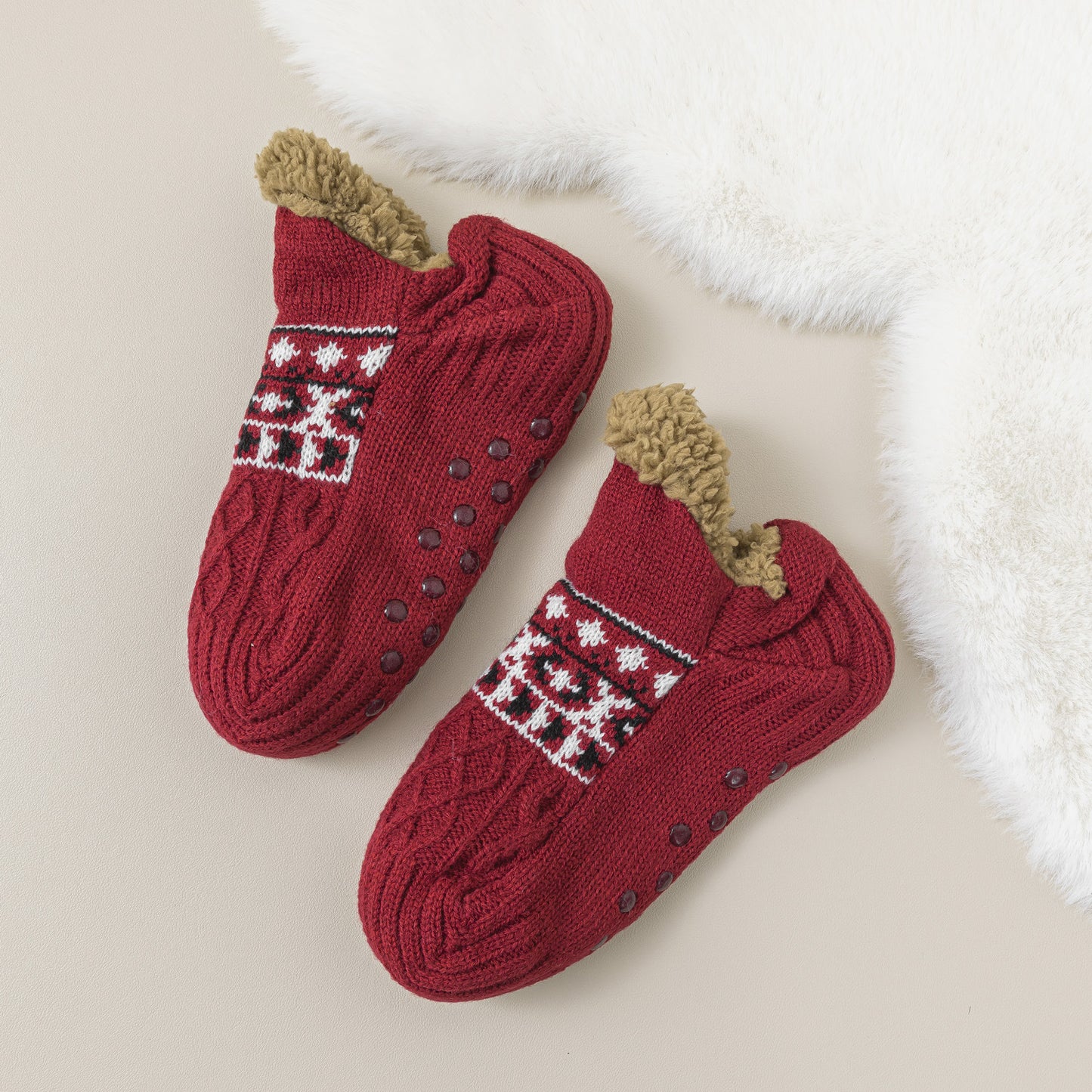 Cozy Fleece-Lined Winter Floor Socks for Women