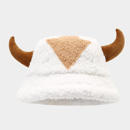 Creative Horn Ear Lamb Wool Bucket Hat
