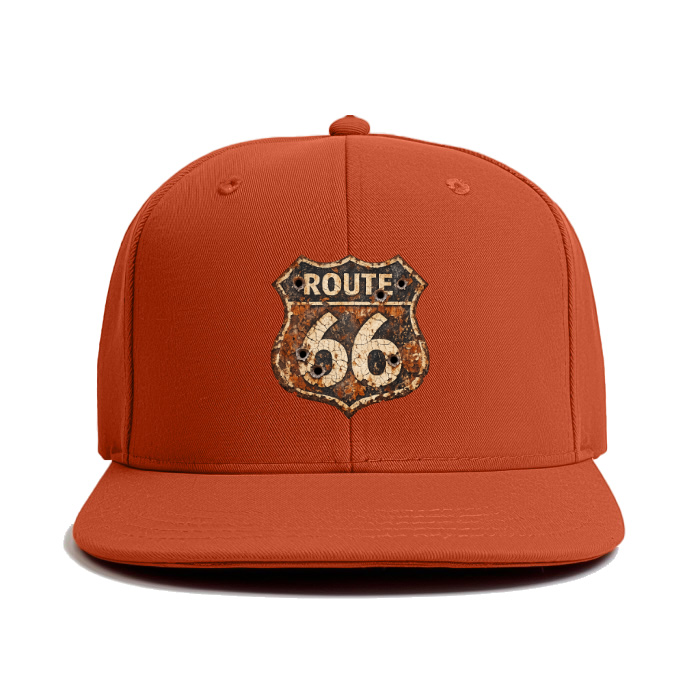WEATHERED MARKER | Rust-aged Route 66 sign | Desert sun-bleached | Bullet holes Classic Snapback Cap