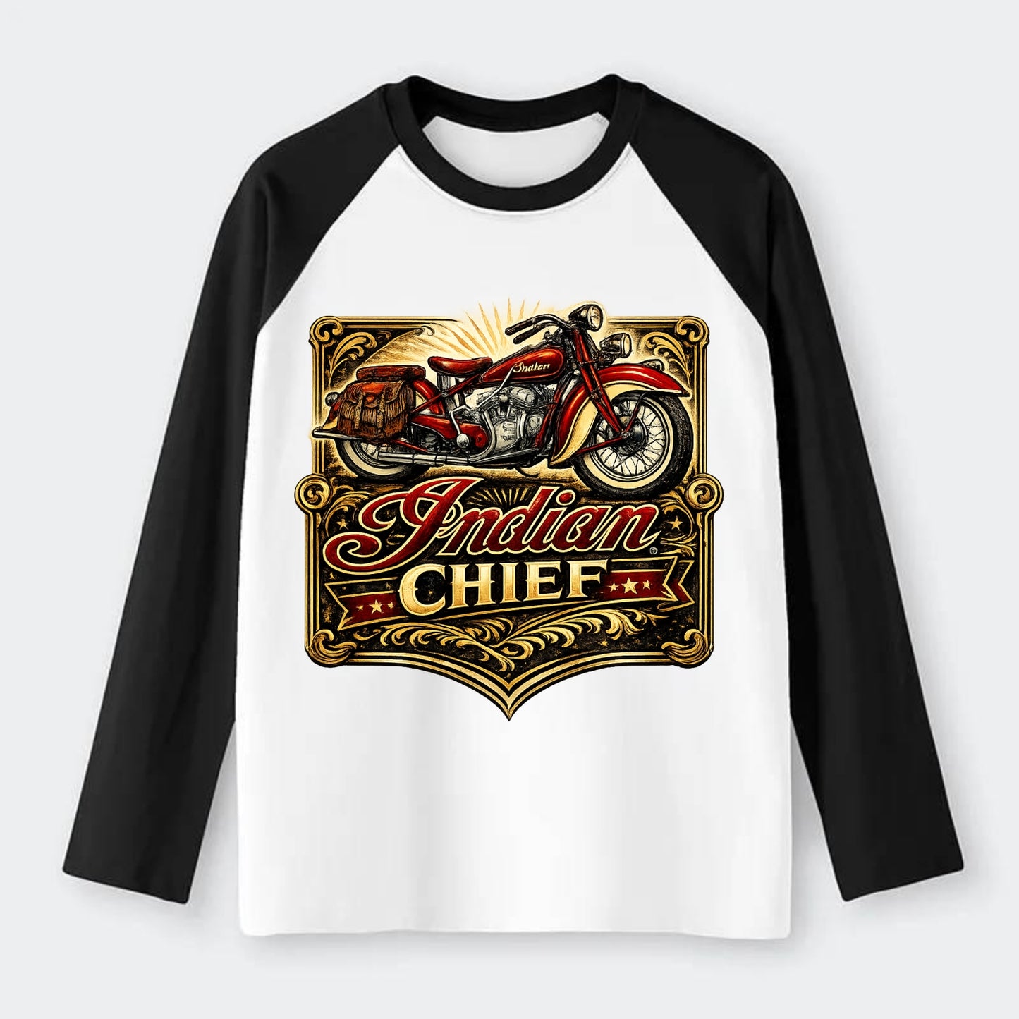 Classic Indian Chief - Raglan Long Sleeve T-Shirt