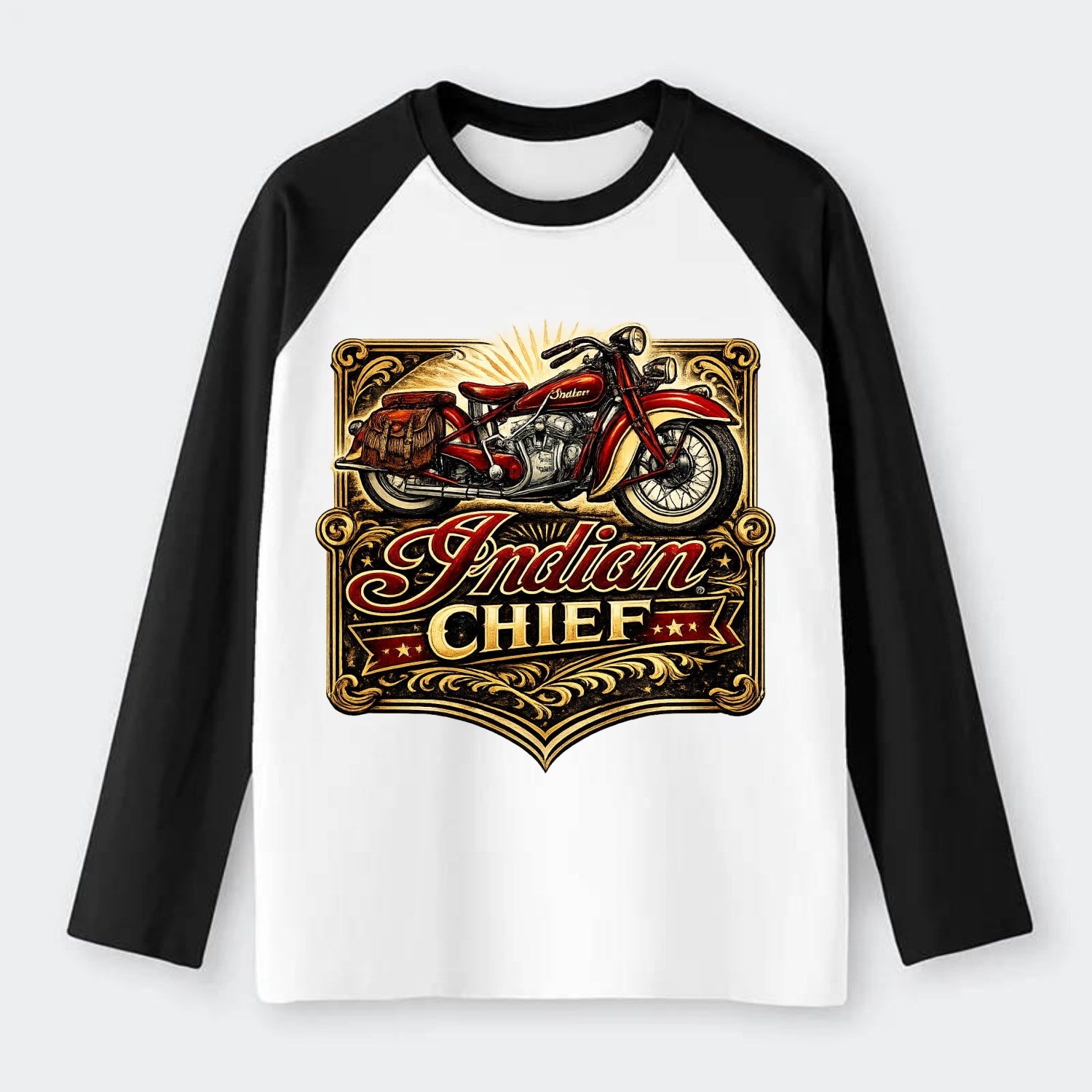 Classic Indian Chief - Raglan Long Sleeve T-Shirt
