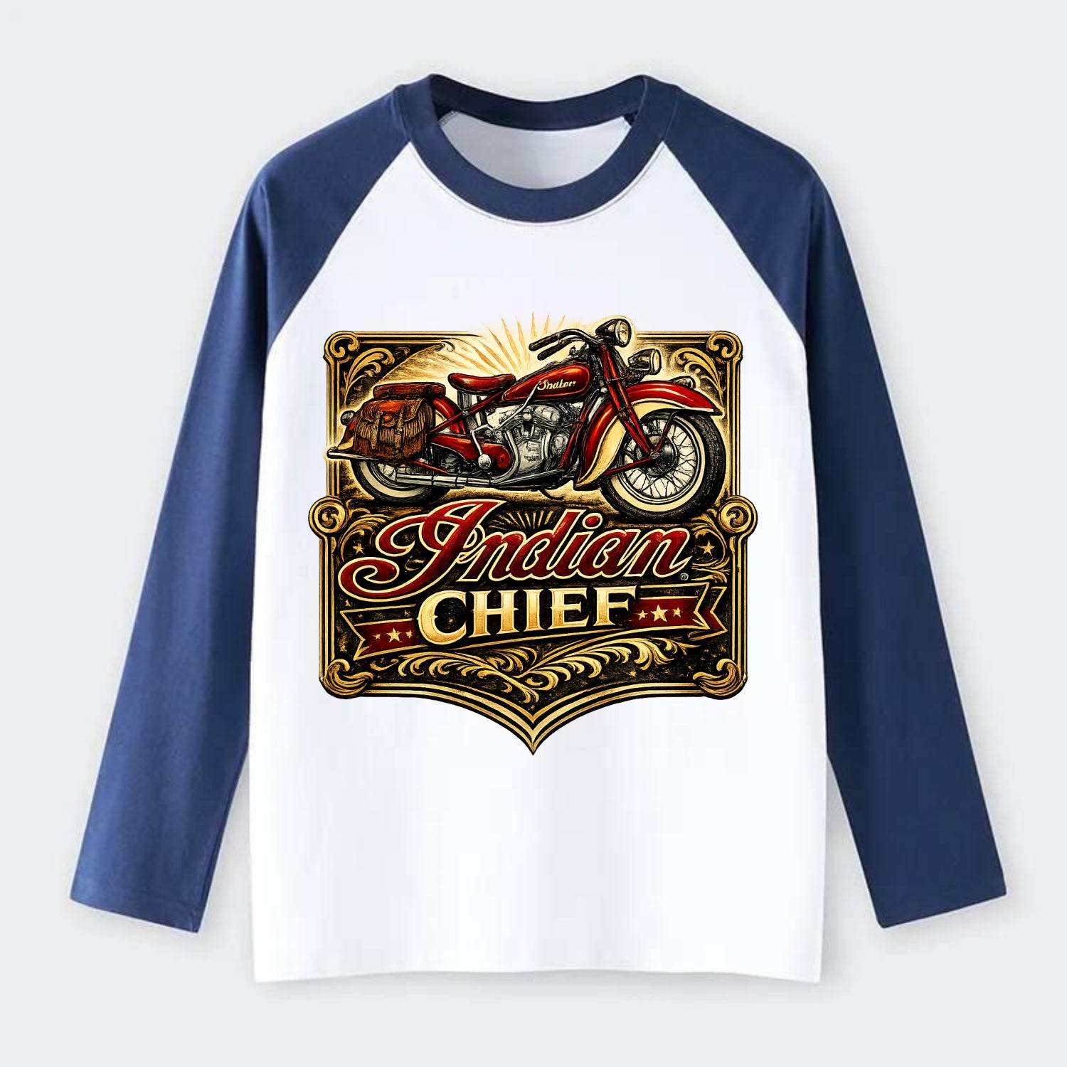 Classic Indian Chief - Raglan Long Sleeve T-Shirt