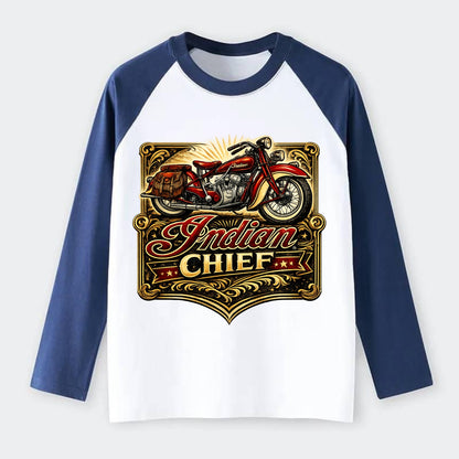 Classic Indian Chief - Raglan Long Sleeve T-Shirt