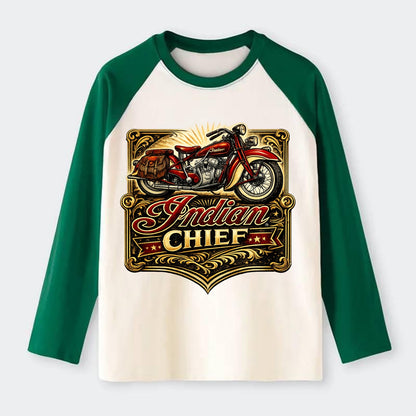 Classic Indian Chief - Raglan Long Sleeve T-Shirt