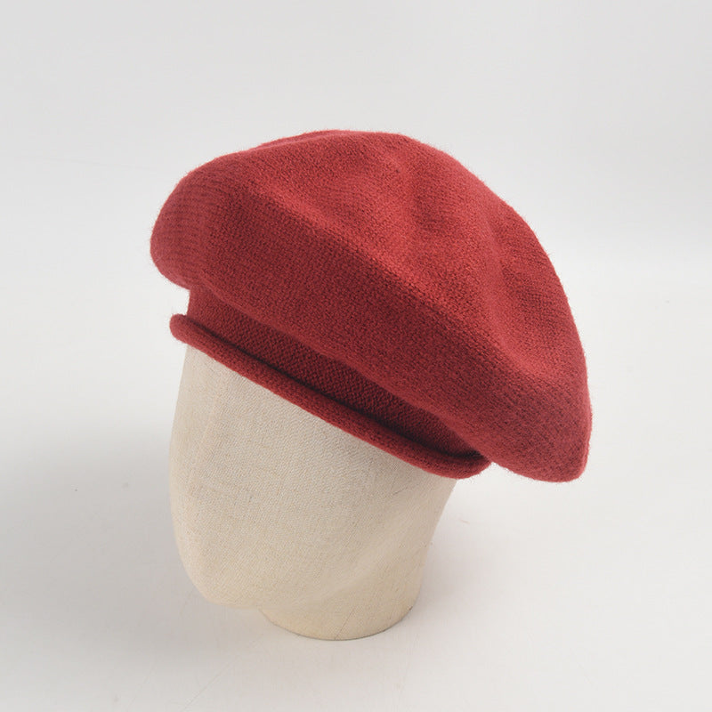 Cozy Knit Beret: Chic Autumn/Winter Painter Hat
