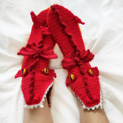 Cozy Knitted Dino & Dragon Socks | Fun, Warm, & Unique
