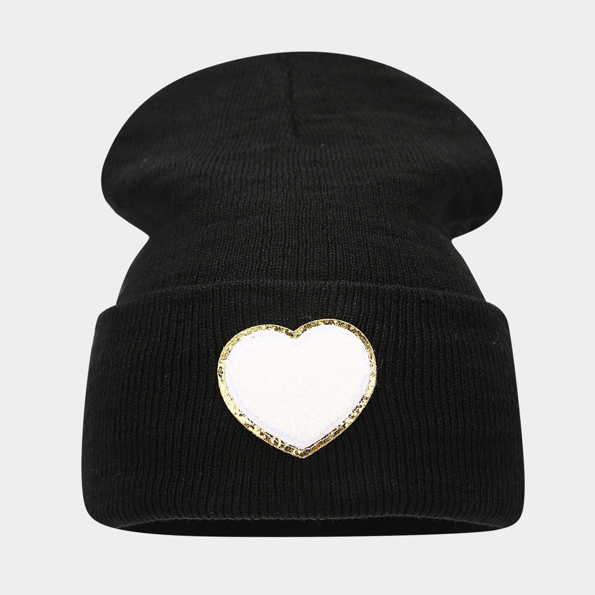 Chic Knitted Wool Hat with "Love" Label - Cozy & Stylish