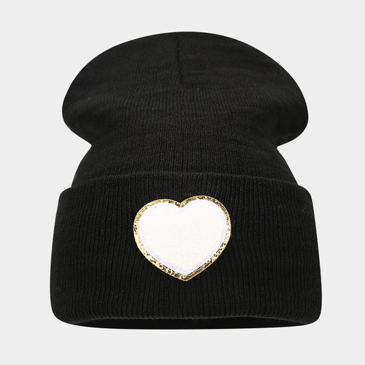 Chic Knitted Wool Hat with "Love" Label - Cozy & Stylish