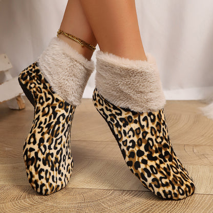 Cozy Leopard Fuzzy Slippers for Women