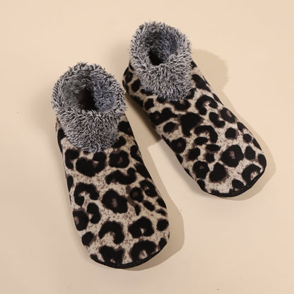 Cozy Leopard Print Fuzzy Slippers - Women's Comfort