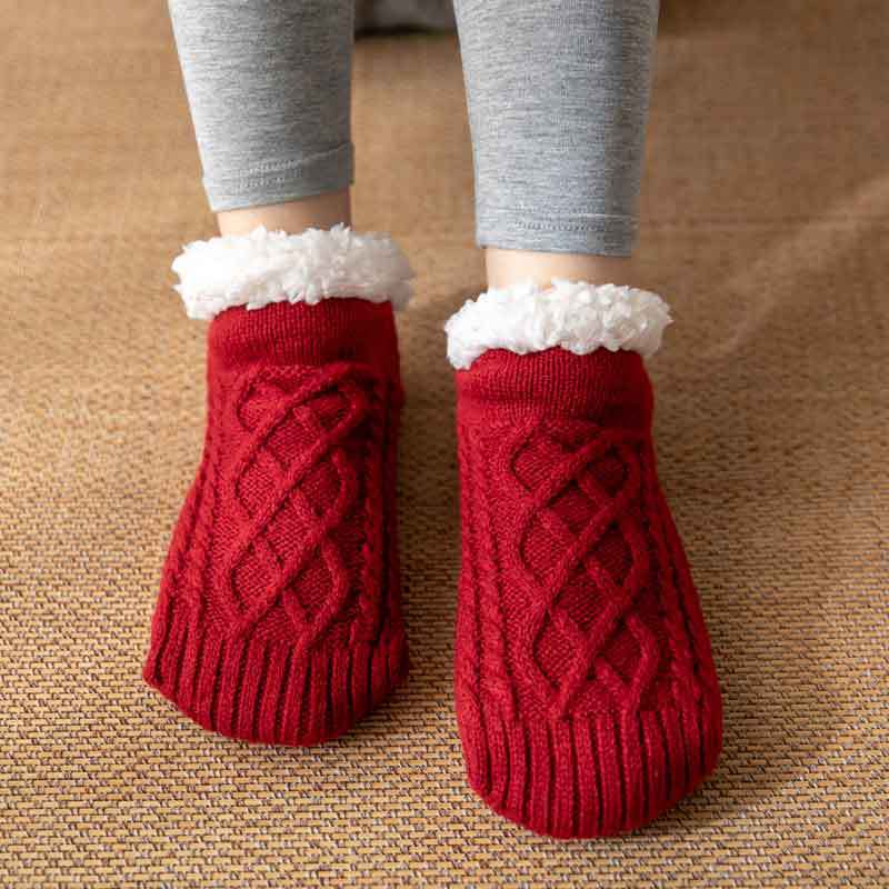 Cozy Lamb Wool Slipper Socks - Ultra-Warm Comfort